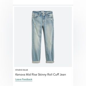 Studio Blue-Mid Rise Skinny- Roll Cuff Jeans